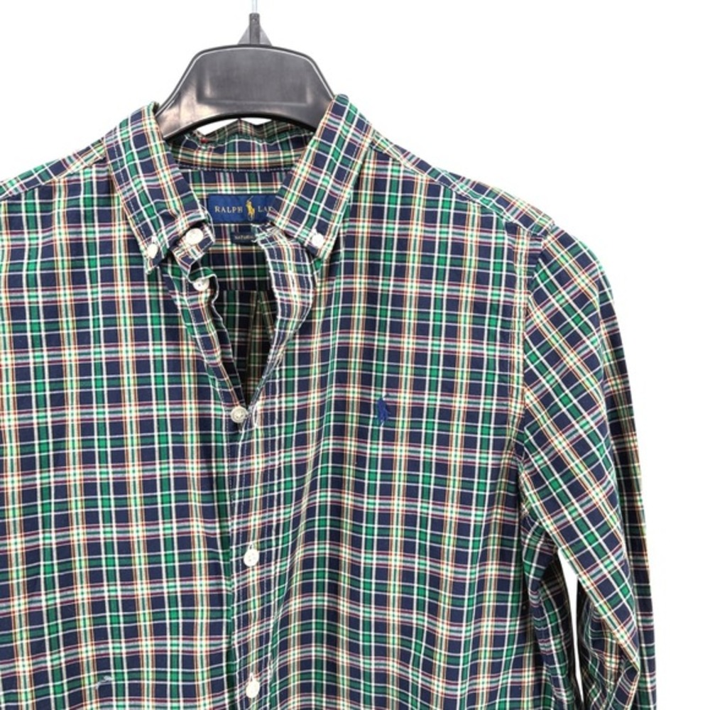 Ralph Lauren Boys XL (18-20) Pre-Owned‎ Plaid Natural Stretch Button Down Shirt
